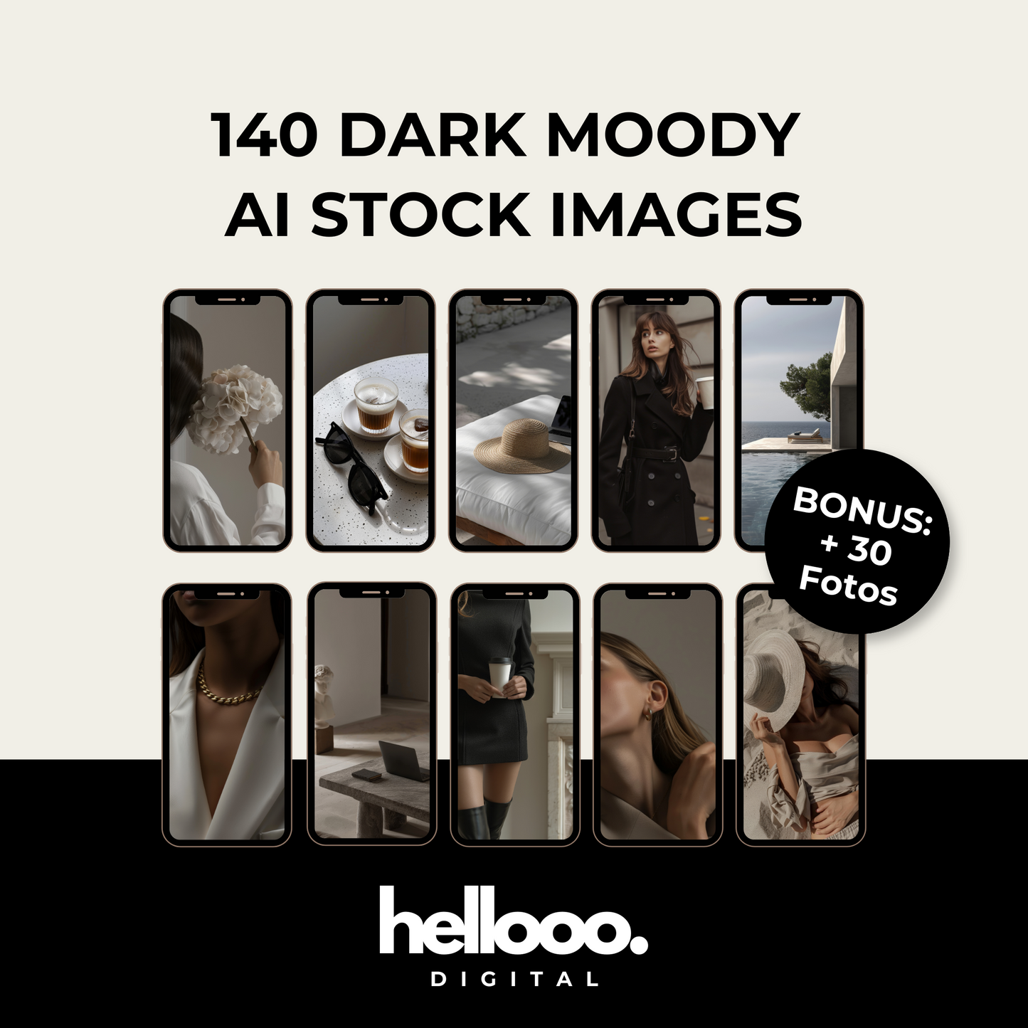 140 DARK MOODY AI STOCK FOTOS + 30 BONUS FOTOS | PLR & MRR